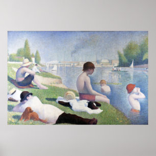 Badande vid Asnières-målning av Georges Seurat Poster