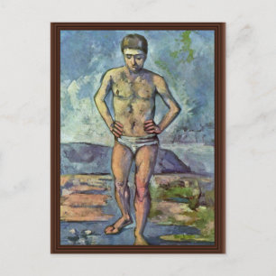 Badande vid Paul Cézanne (bästa kvalitet) Vykort