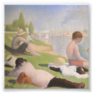 Badare på Asnieres av Georges Seurat Fototryck