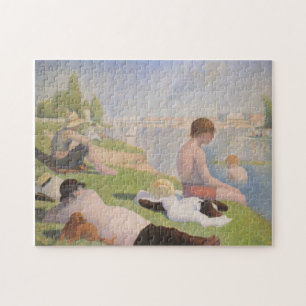 Badare på Asnieres av Georges Seurat Pussel