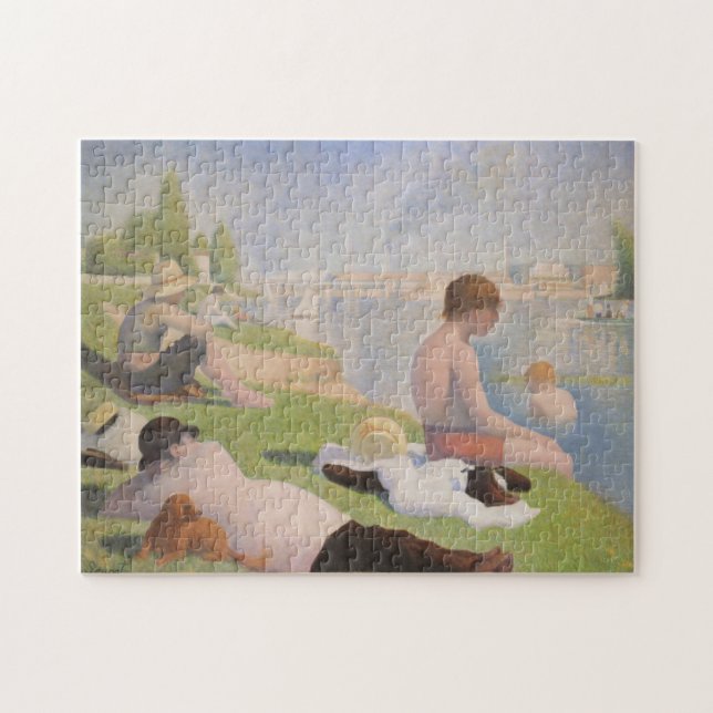 Badare på Asnieres av Georges Seurat Pussel (Horisontell)