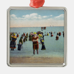 Badare på stranden julgransprydnad metall