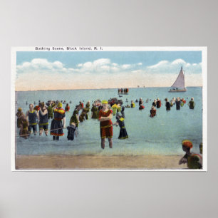 Badare på stranden poster