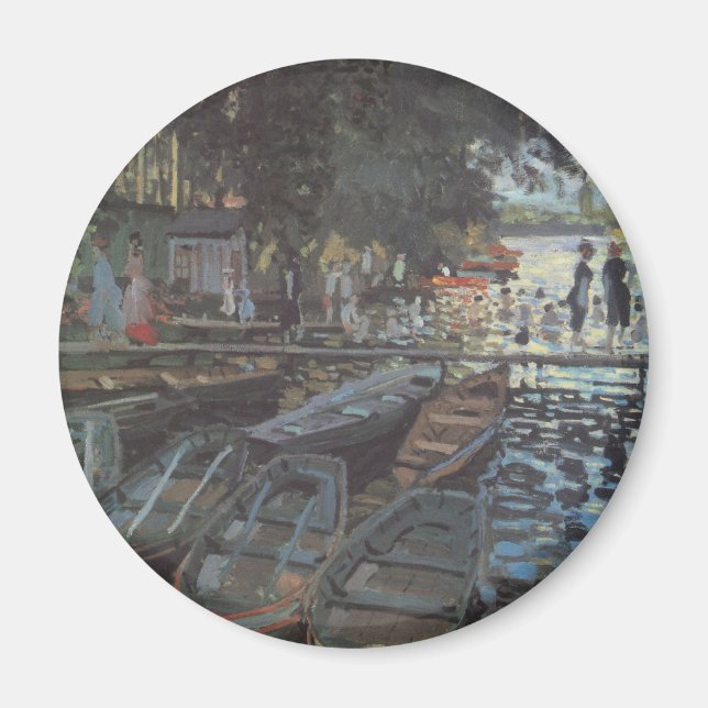 Badare vid La Grenouillère av Claude Monet Magnet (Framsidan)