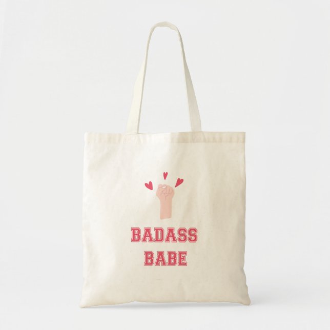 Badass-babyfeministisk design med en kraftsymbol f tygkasse (Framsidan)