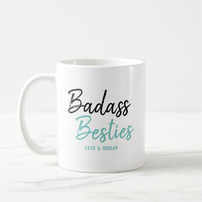 Badass Besties Turcos Blue Kaffemugg (Vänster)
