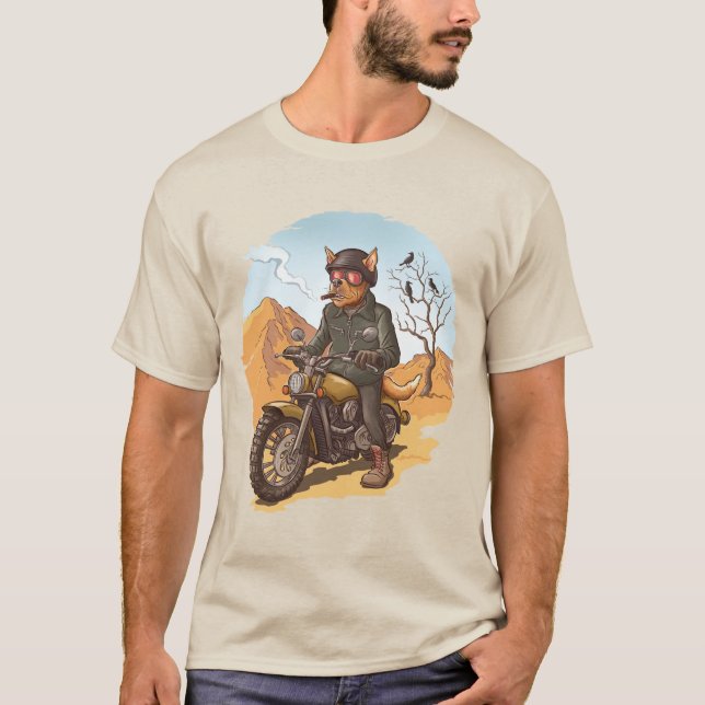 Badass Biker Hund T Shirt (Framsida)