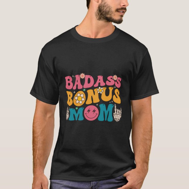 Badass Bonus Mamma Stepmor Mors dag Birthday T Shirt (Framsida)