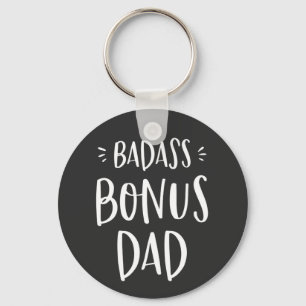 Badass Bonus Pappa Coola Stepdad Gift för Stepfath Nyckelring