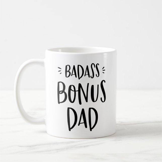 Badass Bonus Pappa Stepdad Fars dag Stepfather Kaffemugg (Vänster)