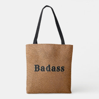 Badass Brown Faux Rawhide Western Look Tote Tygkasse