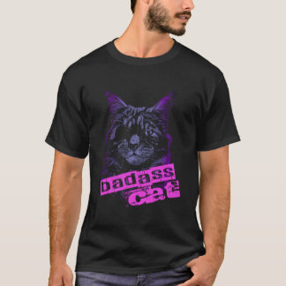 Badass Cat med Öga Patch T Shirt