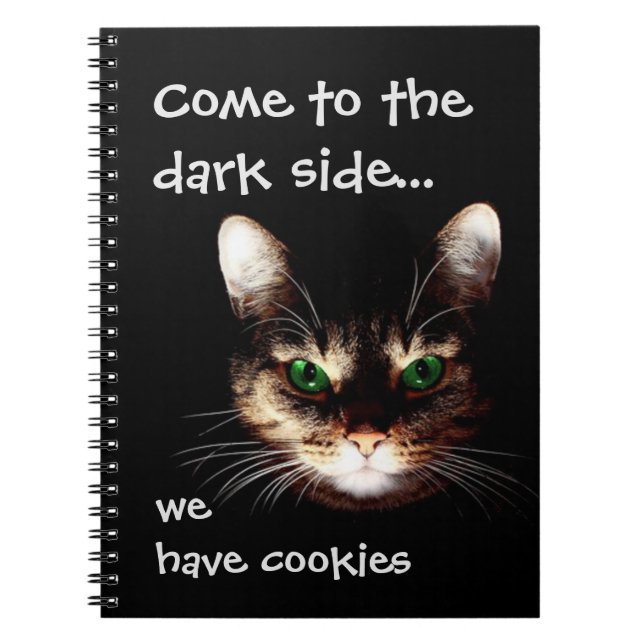 Badass Cats - "Mörk Side har Cookies" Anteckningsbok (Framsidan)