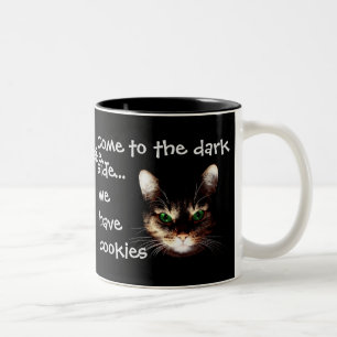 Badass Cats - "Mörk Side har Cookies" Två-Tonad Mugg