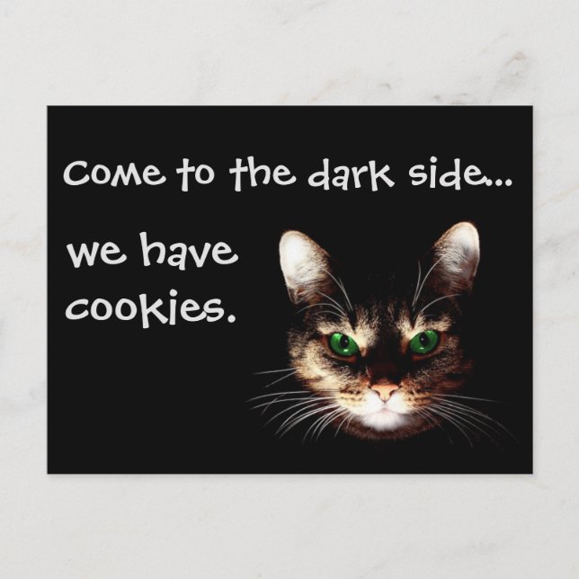 Badass Cats - "Mörk Side har Cookies" Vykort (Framsida)