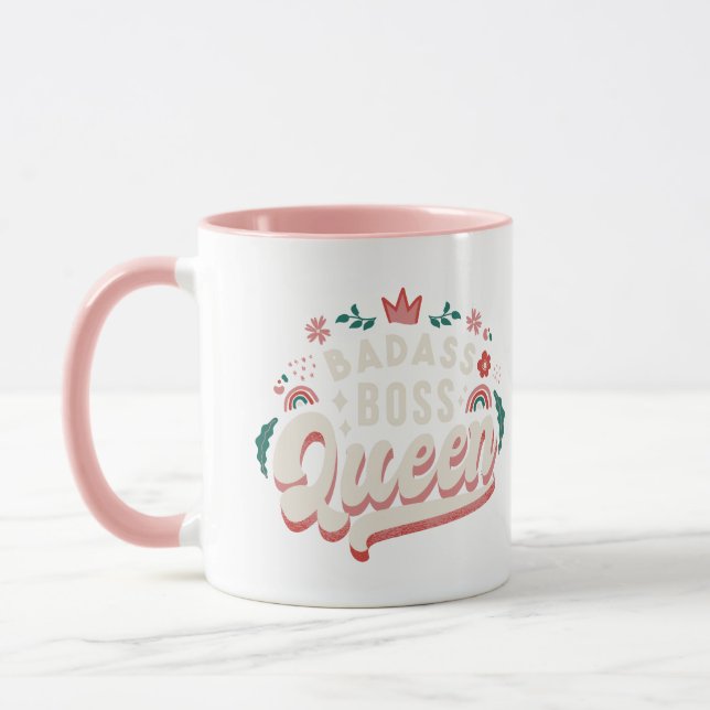 Badass Chef Queen | Startar retro Feminist Mugg (Vänster)