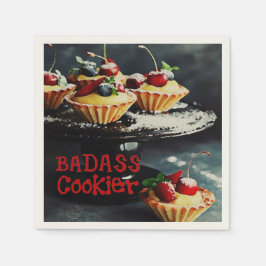 BADASS COOKIER Funny GER Offert Pappra NAPKINER Pappersservett