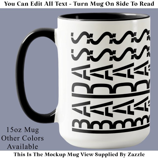 BADASS Dold Meddelande Modern Trendig Typografi  Mugg (Skapare uppladdad)