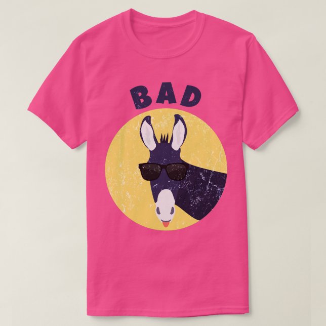 Badass Donkey Funny Pun Graphic Novelty Distress T Shirt (Design framsida)