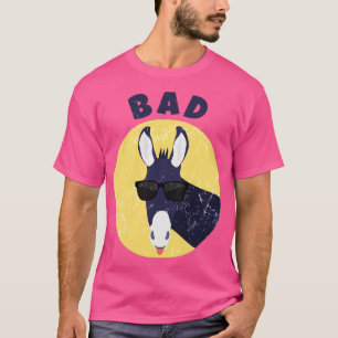 Badass Donkey Funny Pun Graphic Novelty Distress T Shirt