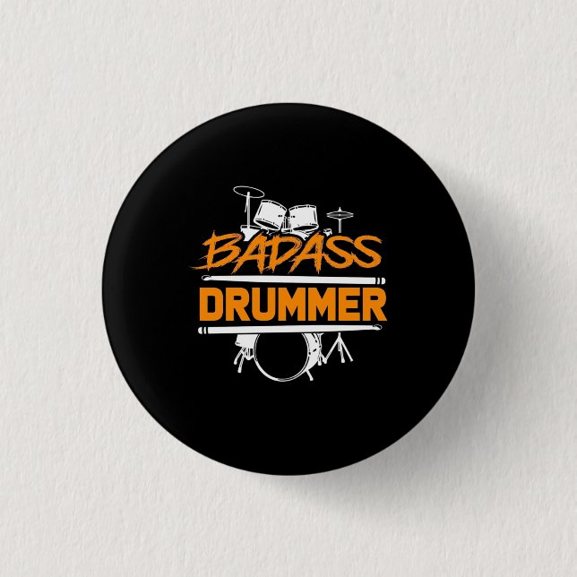 Badass Drummer Knapp (Framsida)