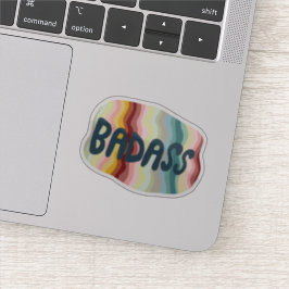 BADASS-färgad Roligt Hand Lettering efter Rand Klistermärken