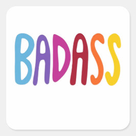 BADASS Färgglad Rolig Bokstavsstil  Fyrkantigt Klistermärke