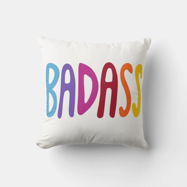 BADASS Färgglad Rolig Bokstavsstil  Kudde (Framsida)