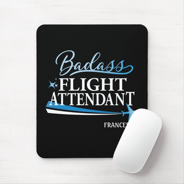 Badass Flight Attendant Personalize Black Musmatta (Med mus)