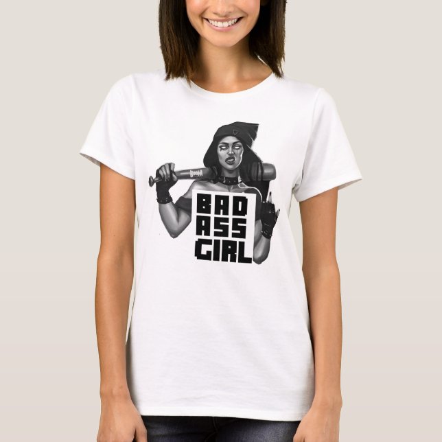Badass Girl T Shirt (Framsida)