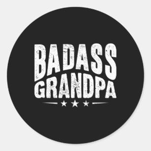 Badass Grandpa Fantastisk Grand Parent Grand Grand Runt Klistermärke