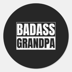 Badass Grandpa för en morfar Runt Klistermärke