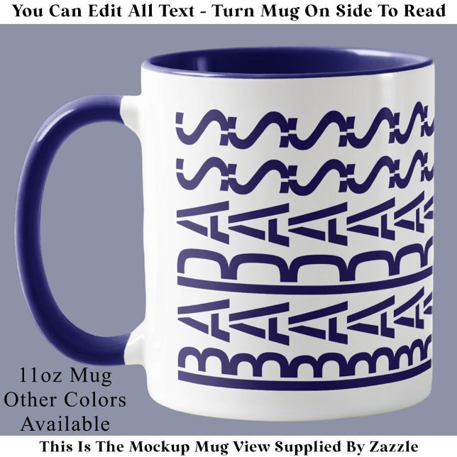 BADASS Hidden Message Modern Trendy Typography  Mugg (Skapare uppladdad)