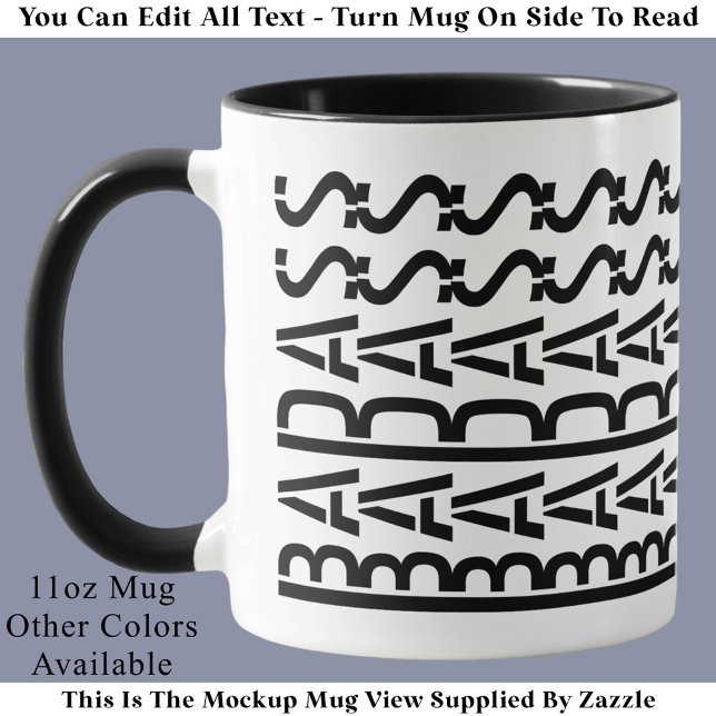 BADASS Hidden Message Modern Trendy Typography  Mugg (Skapare uppladdad)