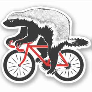 Badass Honey badger Biker Red Bike Klistermärken