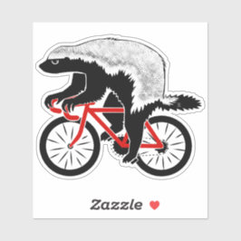 Badass Honey badger Biker Red Bike Klistermärken