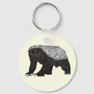 Badass Honey badger utan fruktlös attityd Djurkon Nyckelring