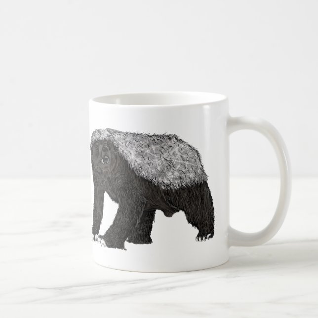 Badass Honey badger utan fruktlös attityd Djurkons Kaffemugg (Höger)