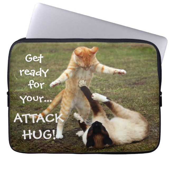 Badass katter - attackkram laptop sleeve (Framsidan)