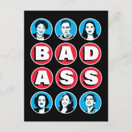 Badass Kvinnor: Stacey RBG AOC Katie Kamala Warren Vykort