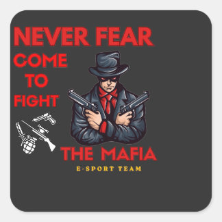 Badass Mafia E-Sport Team Gaming Mascot T-Shirt Fyrkantigt Klistermärke
