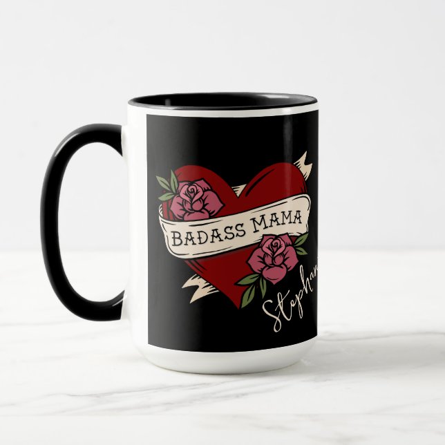 Badass Mamma Personlig Coffee Mugg (Vänster)