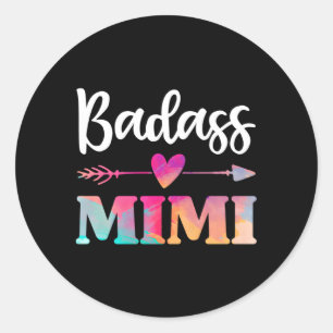 Badass Mimi Strong Grandma Mors dag för Runt Klistermärke