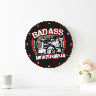 Badass Mothertrucker Stor Klocka