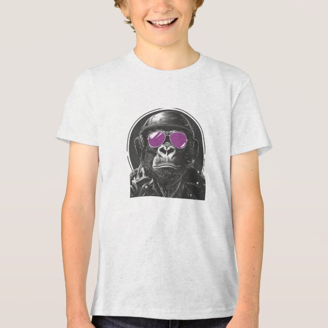Badass Motorcycle Gang Gorilla: Rebel Rider T Shirt (Framsida)