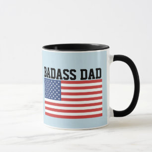 BADASS PAPPA PATRIOTISK KAFFE MUGG