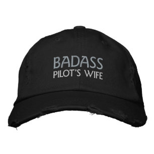 Badass Pilots hustru, broderade tak Broderad Keps