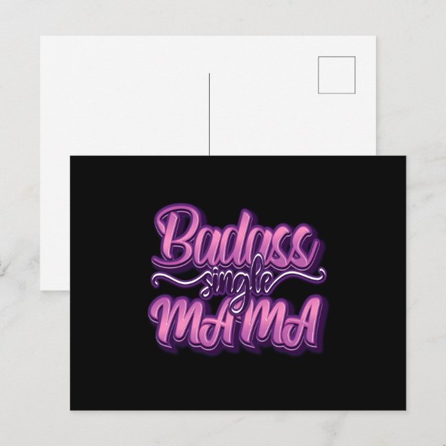 Badass Single Mamma Vykort (Fram/baksida)