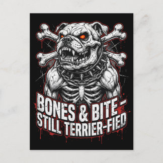 Badass Skelett Bulldog Gothic Vykort