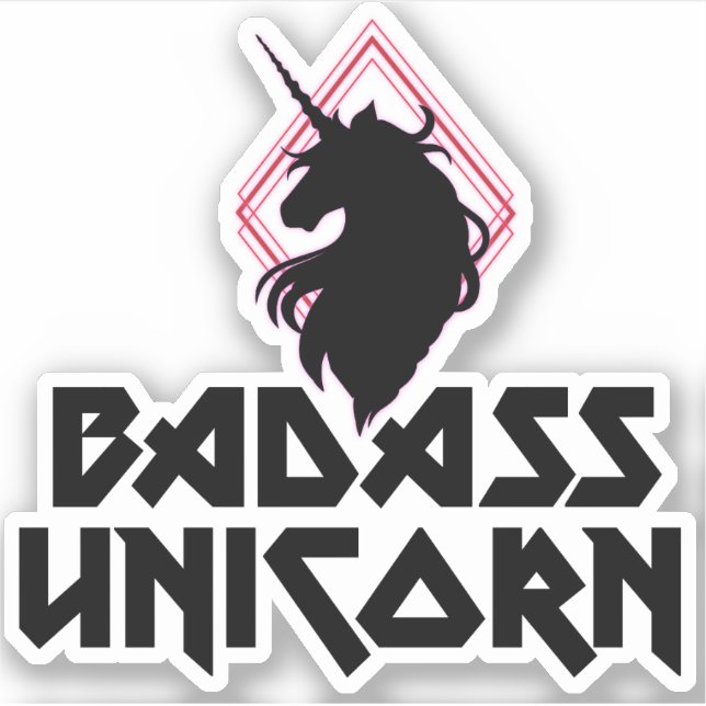 Badass Unicorn Klistermärken (Framsida)